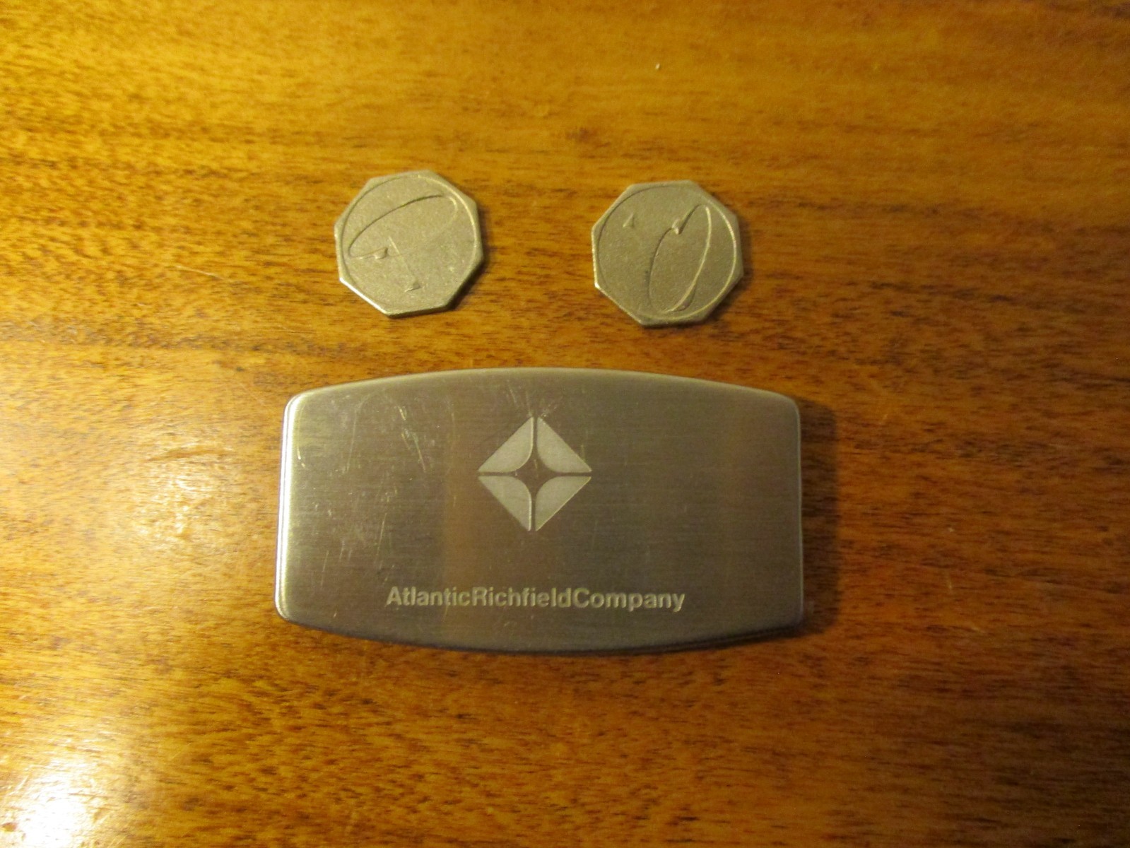 Vintage 1970 ARCO Gas Promotional Ball Markers & Divot Repair. Stainless Steel.