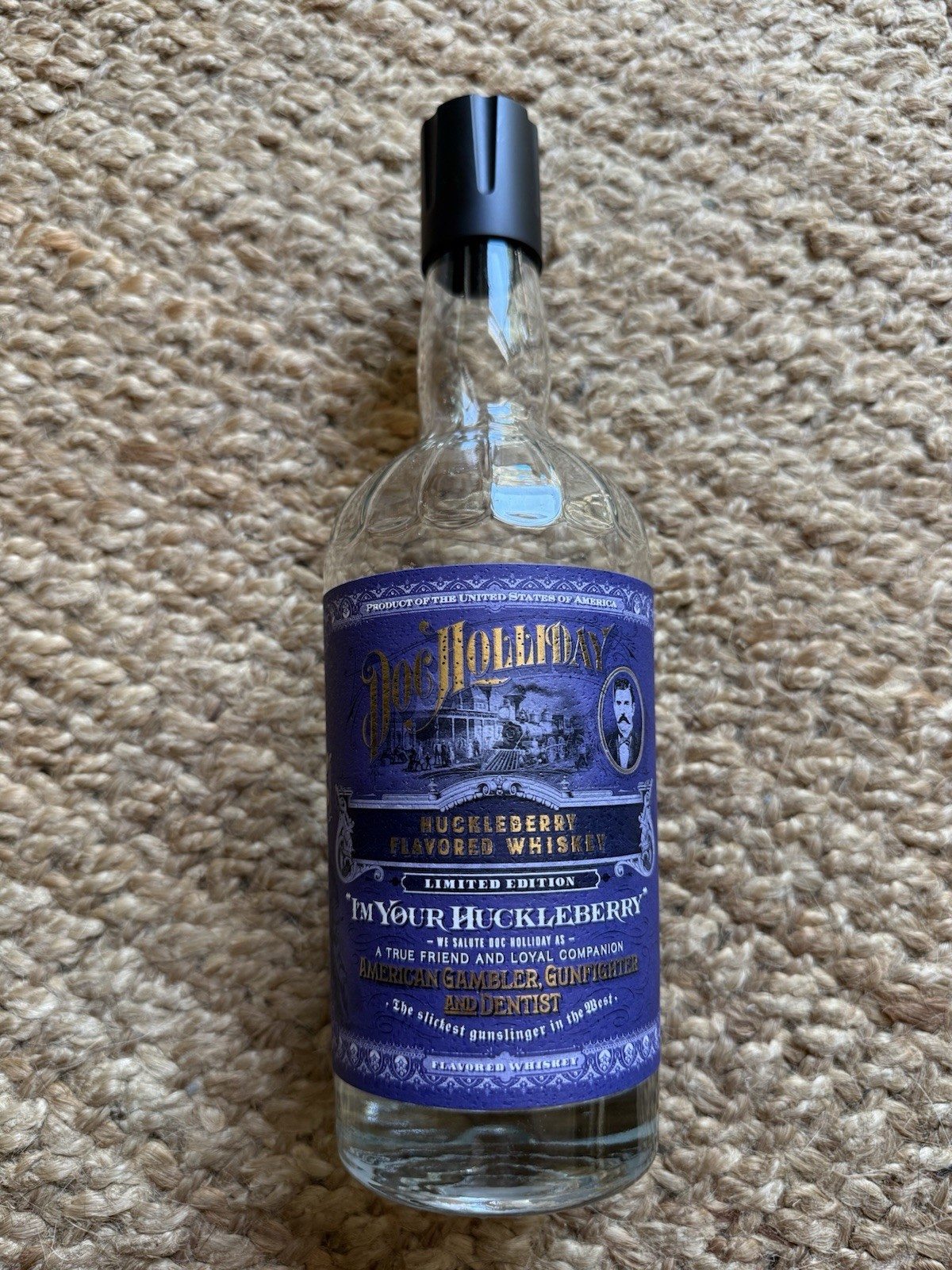 Doc Holliday Huckleberry Bourbon (empty) Single Barrel Whiskey RARE