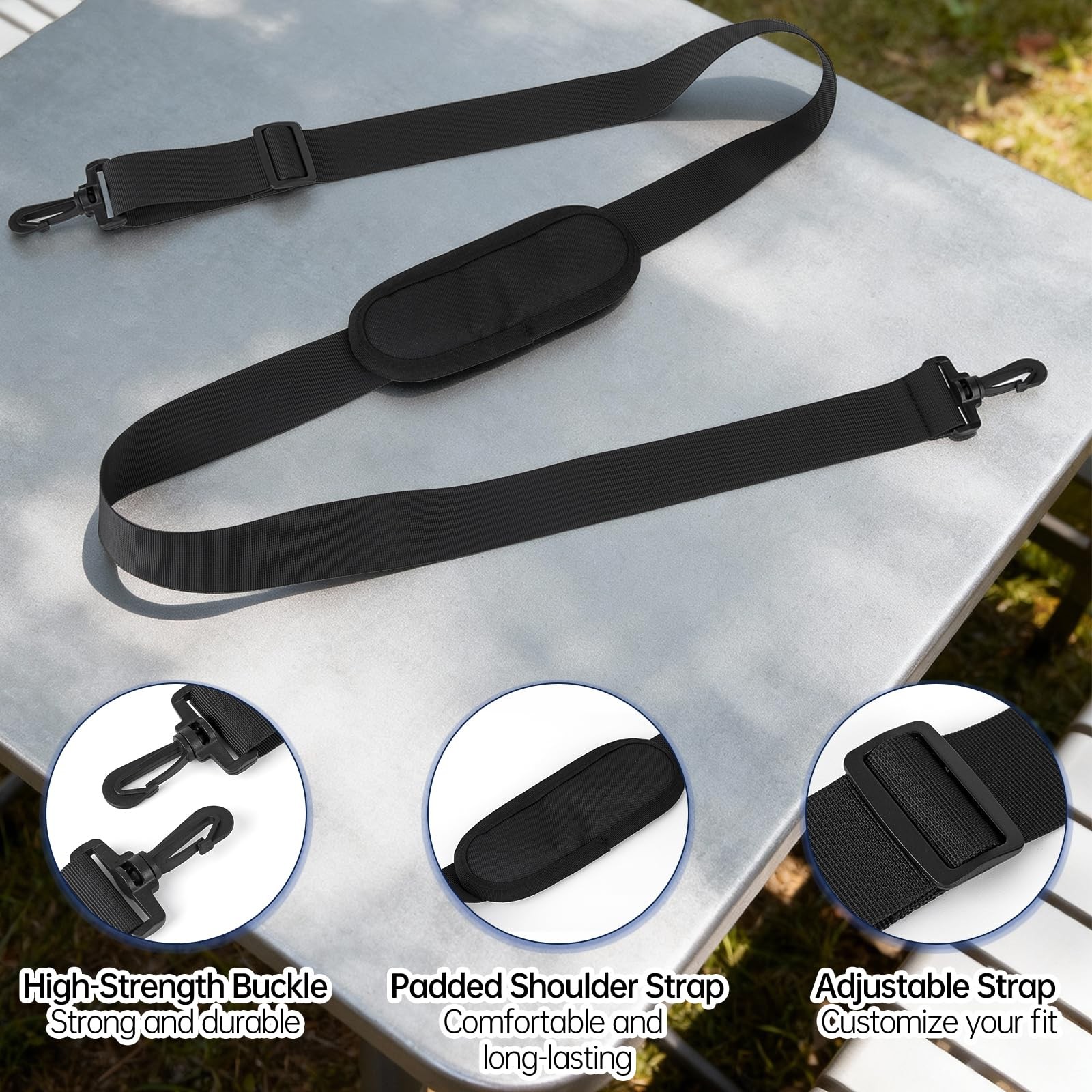Adjustable Shoulder Strap for Cooler 63" Padded Nylon Webbing Accessories