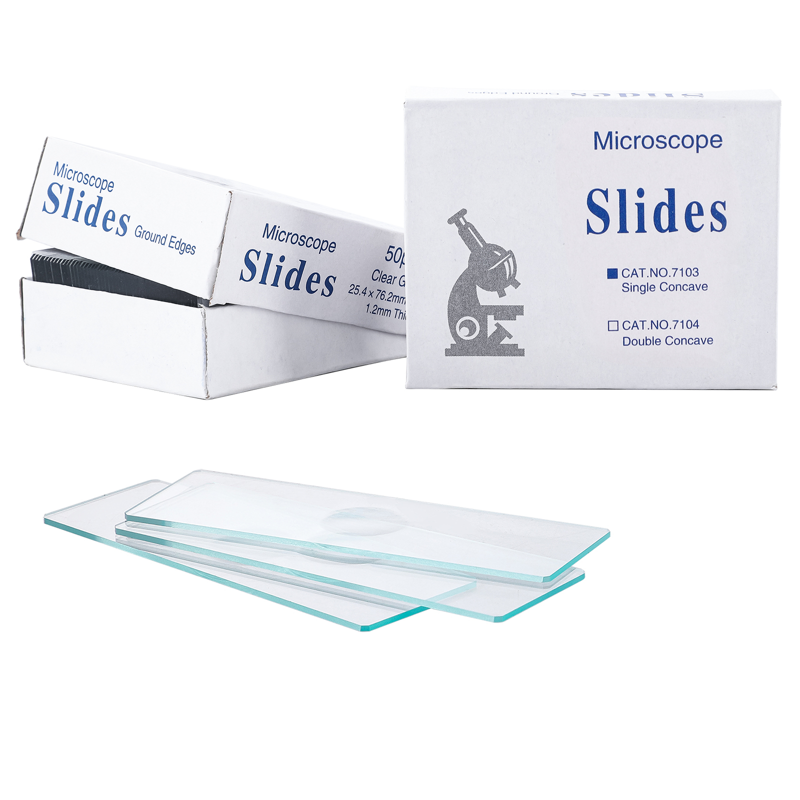 100Pack Microscope Slide Concave Single concave Glass Slide Single Depression US