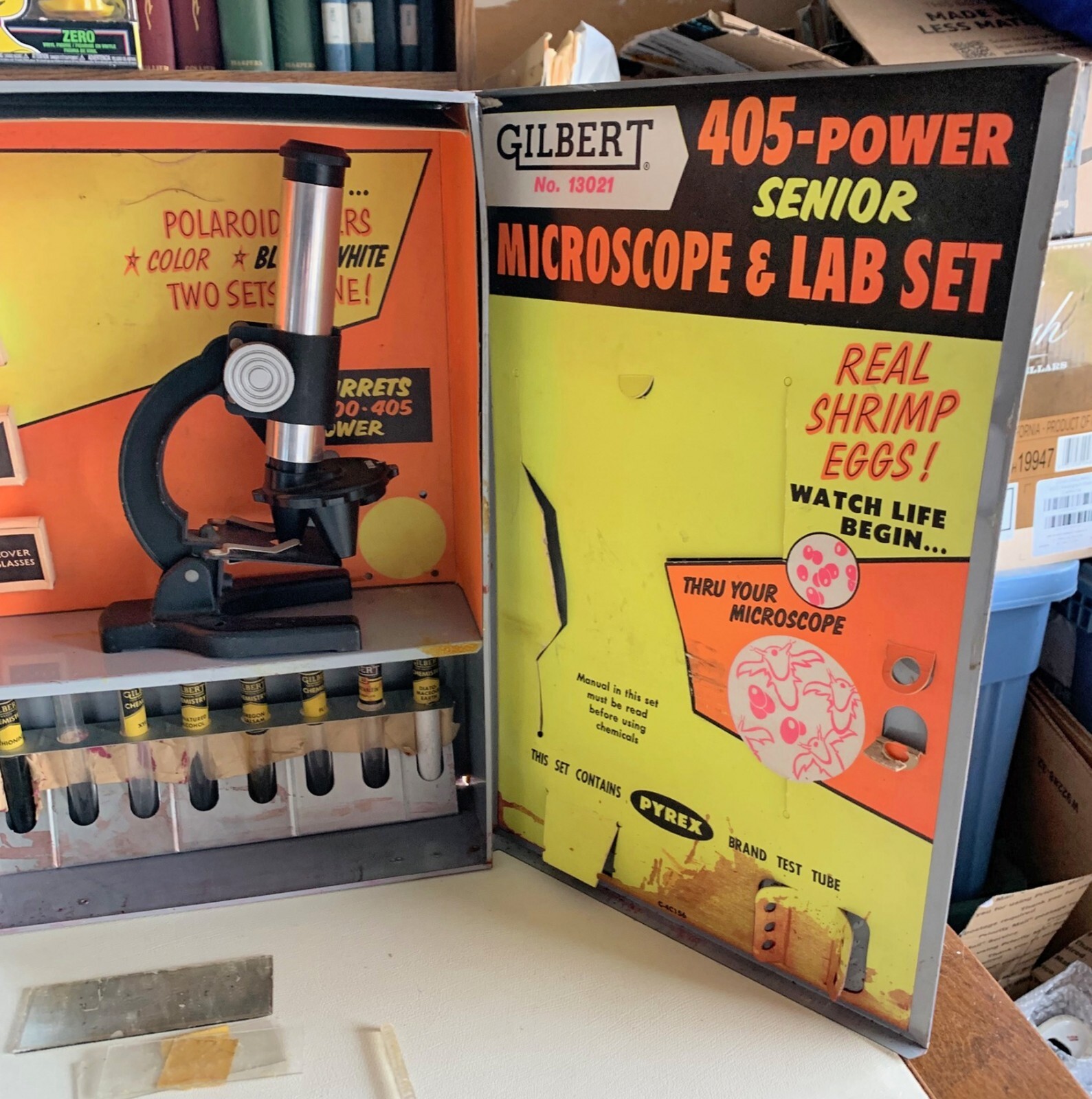 Vintage GILBERT No 13021 MICROSCOPE AND LAB SET As Found