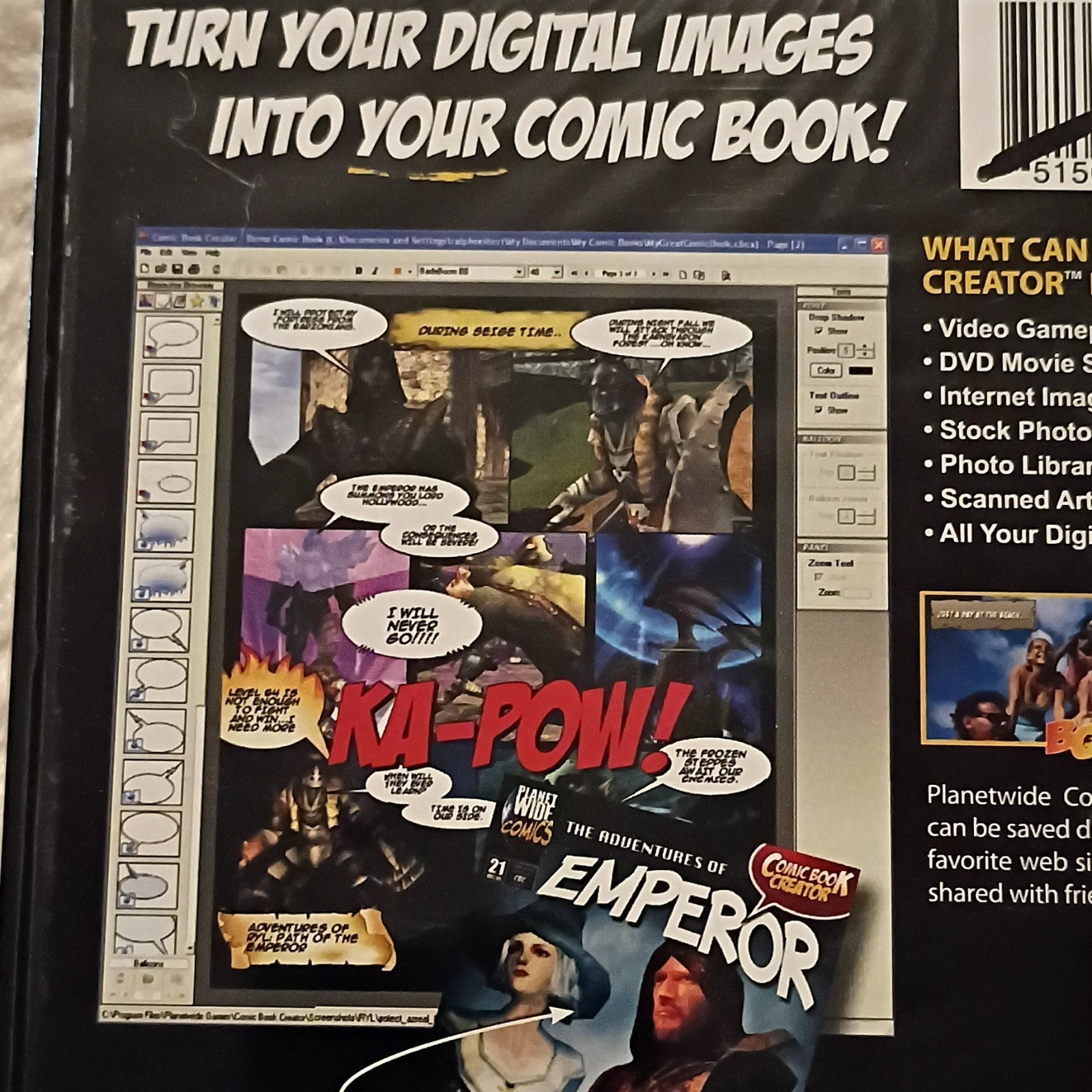 SEALED NEW Planetwide Games Comic Book Creator Software CD for Windows, English