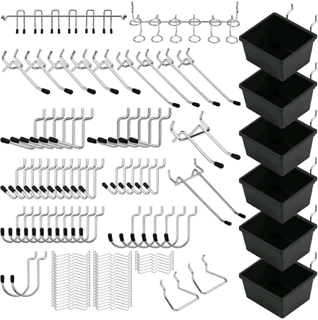 121 Pcs Pegboard Hook Assortment PegBoard Accessories, PegBoard Hooks, Pegboard