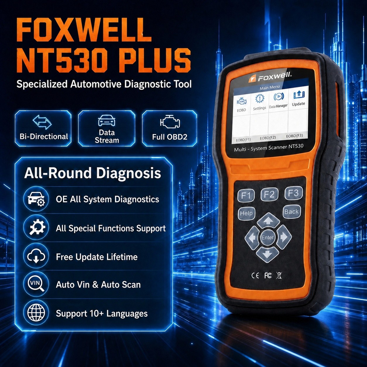 FOXWELL NT530Plus For SUBARU Bidirectional OBD2 Diagnostic Scanner Tool 25+Reset