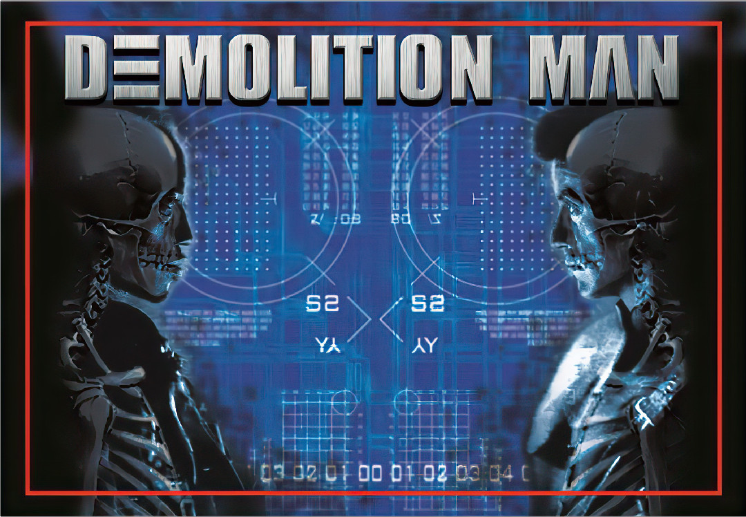 Williams Demolition Man DEMO MAN  Pinball Machine Custom Translite Version 4