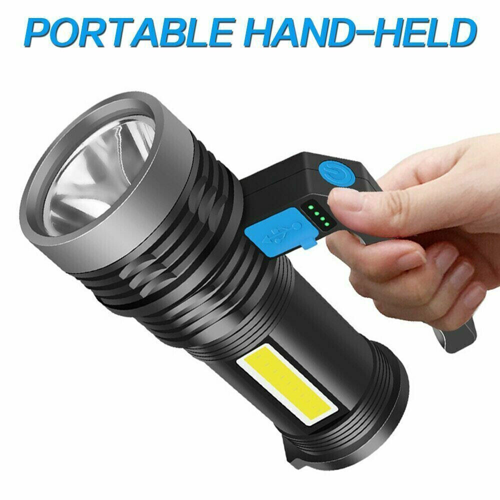 Bright LED Flashlight High Lumens Tactical Flash Light USB Rechargeable Torch