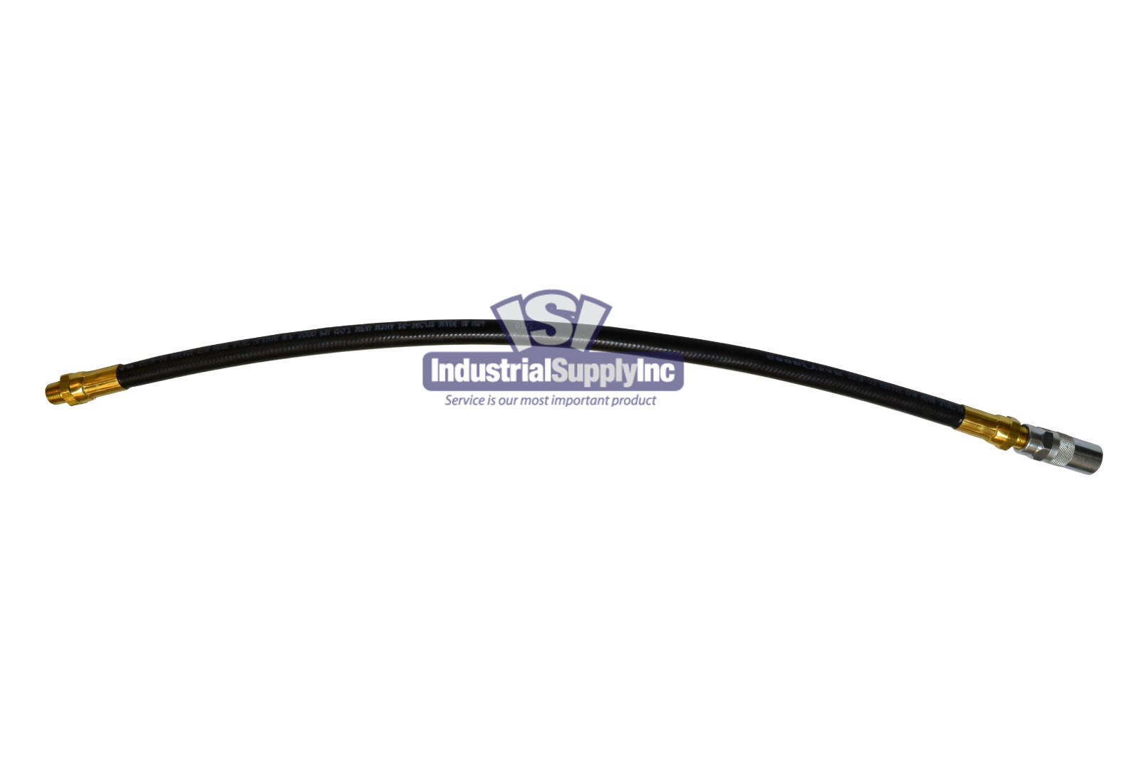 24" Grease Gun Whip Hose with 3-jaw Coupler, 1/8" NPTF Made in USA
