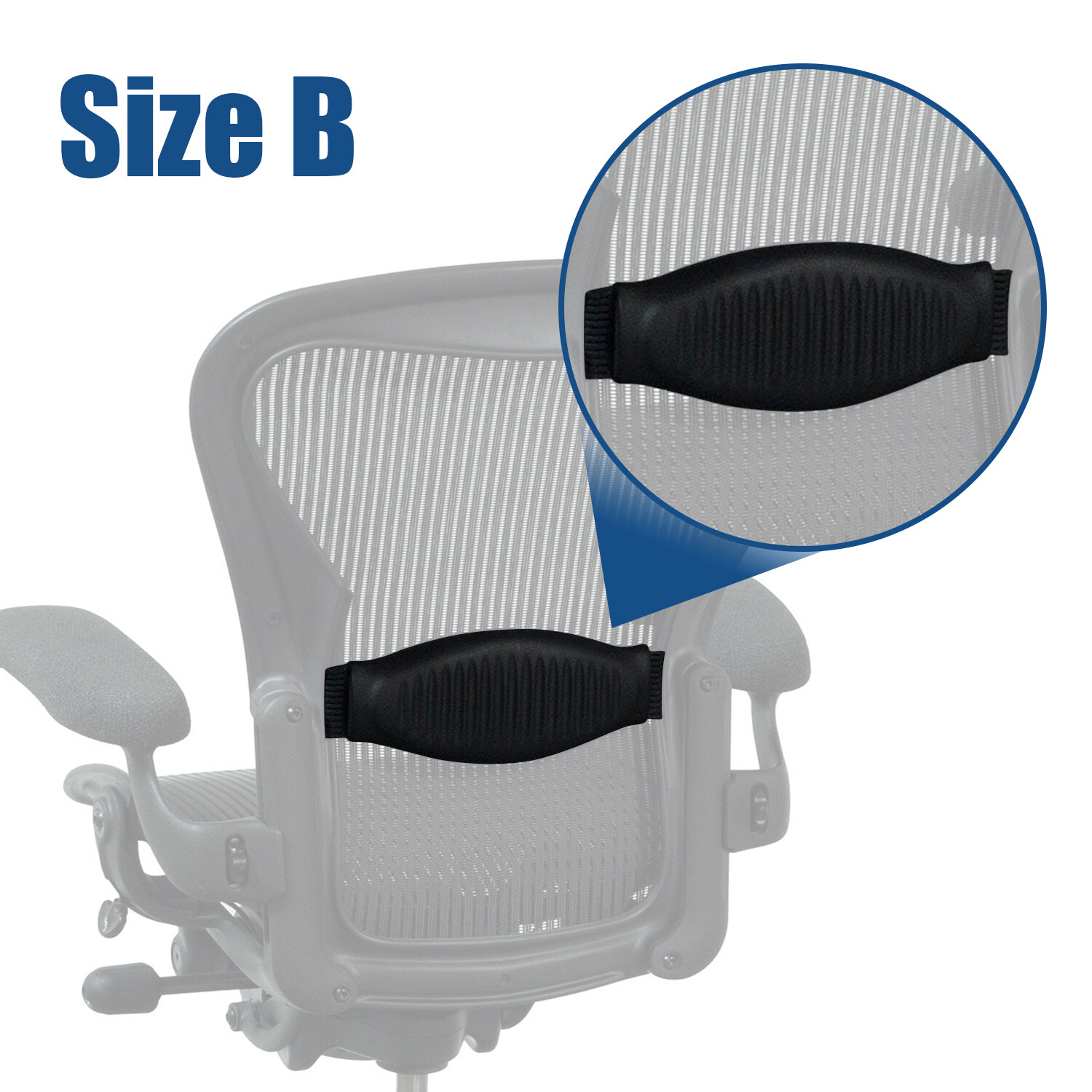 Lumbar Back Support Pad Size B Black For Herman Miller Aeron Chair