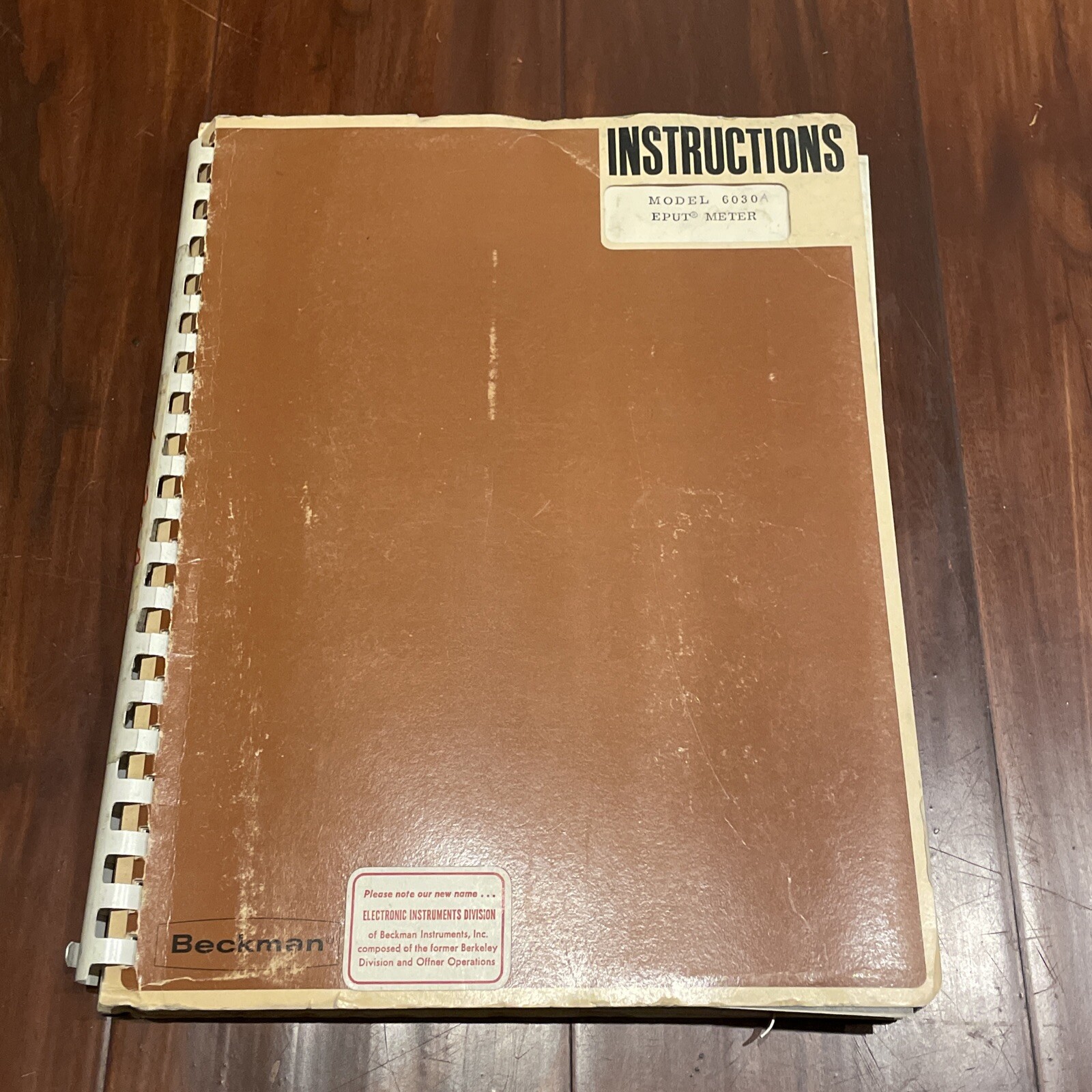 Beckman Model 6030A EPUT Meter Instruction Manual May 1966
