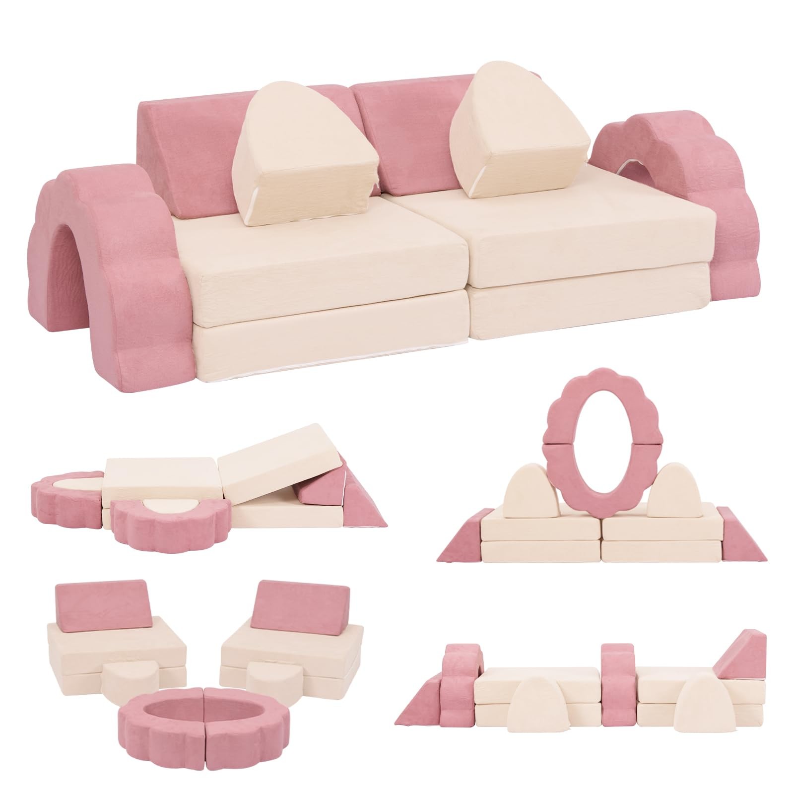 Couch 10PCS, Modular Play Couch, Multifunctional Foam Sofa, Imaginative Conve...