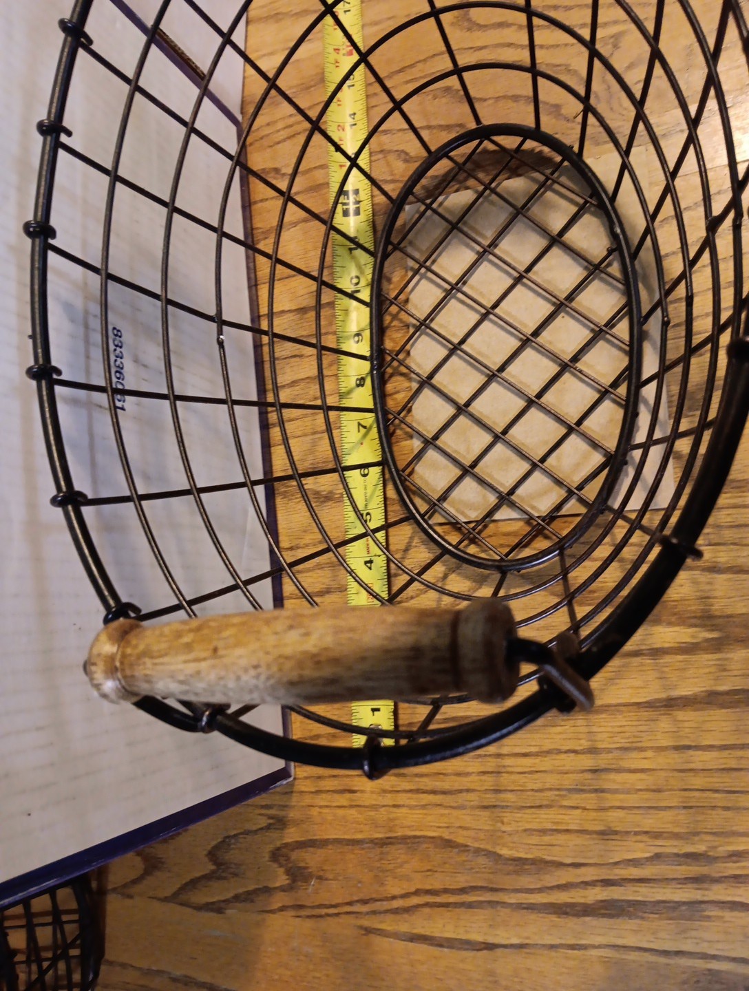14 In X 10In Wire Basket With Wood Handles