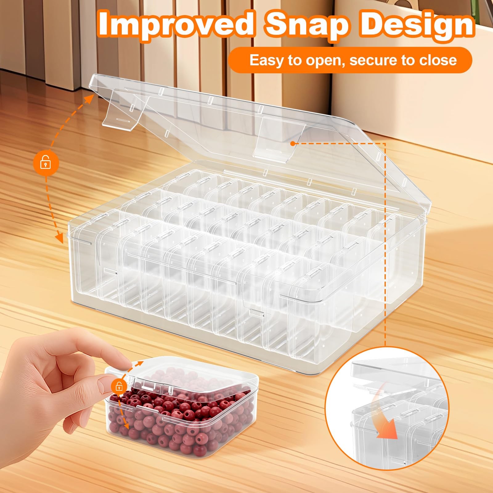 Bead Organizer Box, 30 Pcs Clear Plastic Storage 1 Pack 30 Pcs,