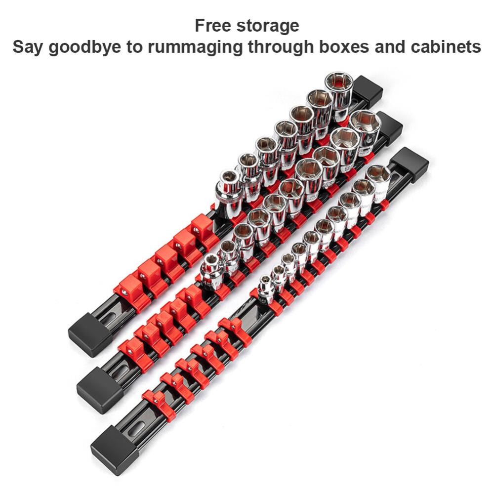 3Pcs Set Magnetic Socket Organizer Metric Socket Holder Tool Box Hold 43 Socket╏