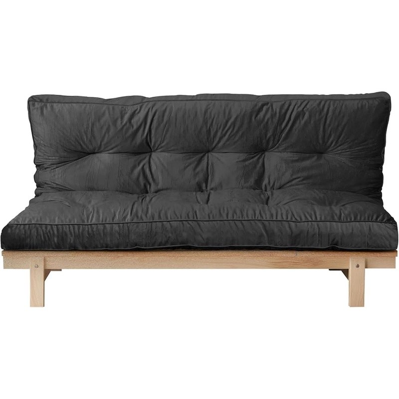 Futon Sofa Bed Multifunctional Mattress Soft Flannel Cover High Density Foam New