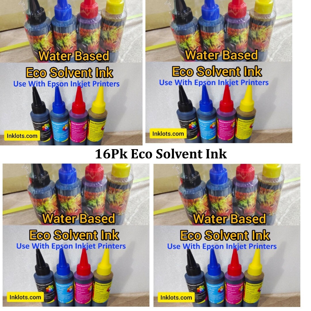 16 pk water based Eco Solvent Ink For all Epson Et Eco Tan Inkjets Printers