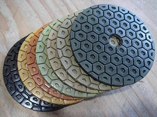 7 Inch Diamond Polishing Pads 7 Piece Set WET/DRY Granite Concrete Stone Marble