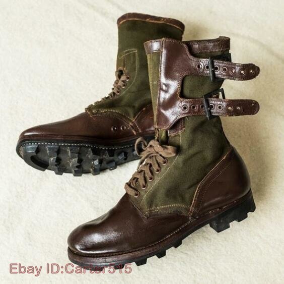 Mens Fashion Two Tone Monk Strap Lace Up Retro Style Combat Boots Shoes Daf
