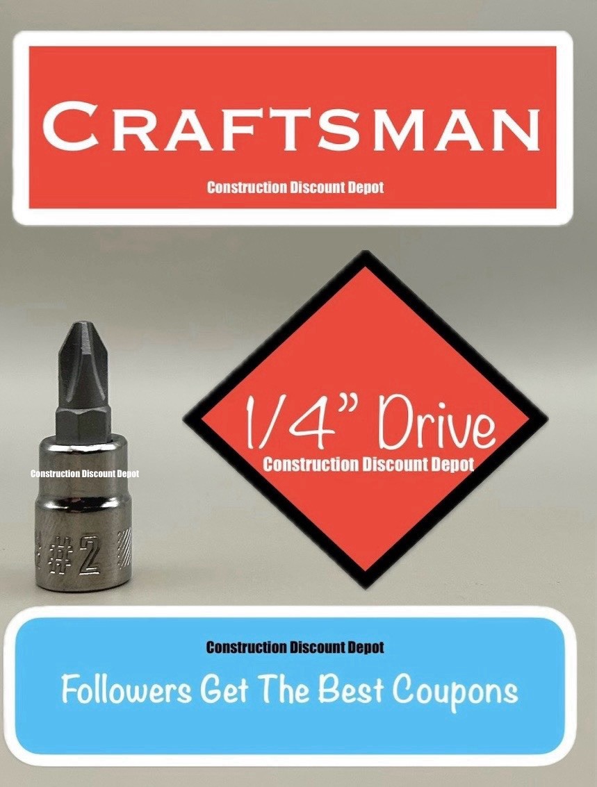 Craftsman Phillips #2 PH2  Bit 1/4" In. Drive Socket Screwdriver CMMT42682