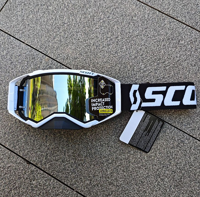 Scott MX Motocross Goggles White Anti-Fog Lens Dirt Bike ATV Off-Road Racing