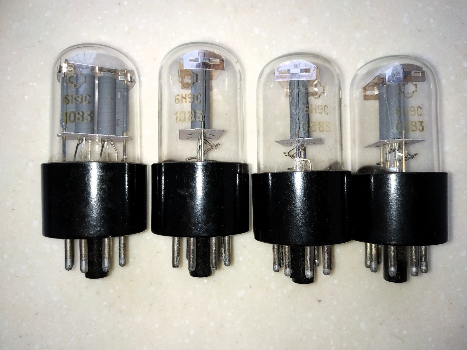 4x 6N9S = 6SL7, 1579, 6SU7 Double Triode Tube Reflector Soviet TESTED 1980's NEW