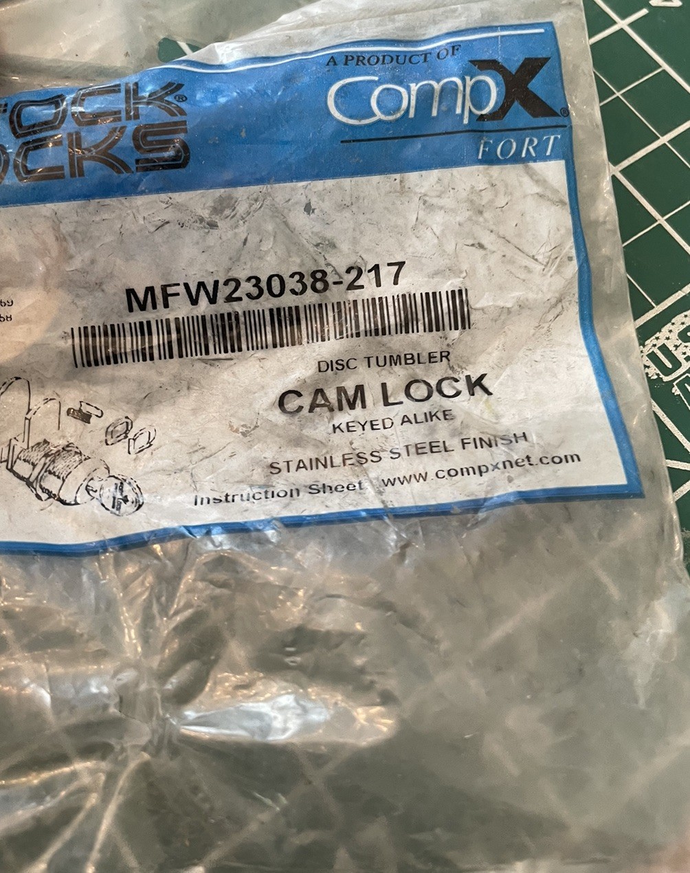 Compx Multi Function Cam Lock Kit Mfw23038-217 Desk Lock Office 3/8