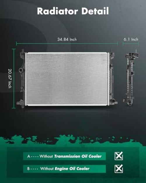 13323 Radiator Replacement Compatible for 2013-2016 for Dodge for Dart