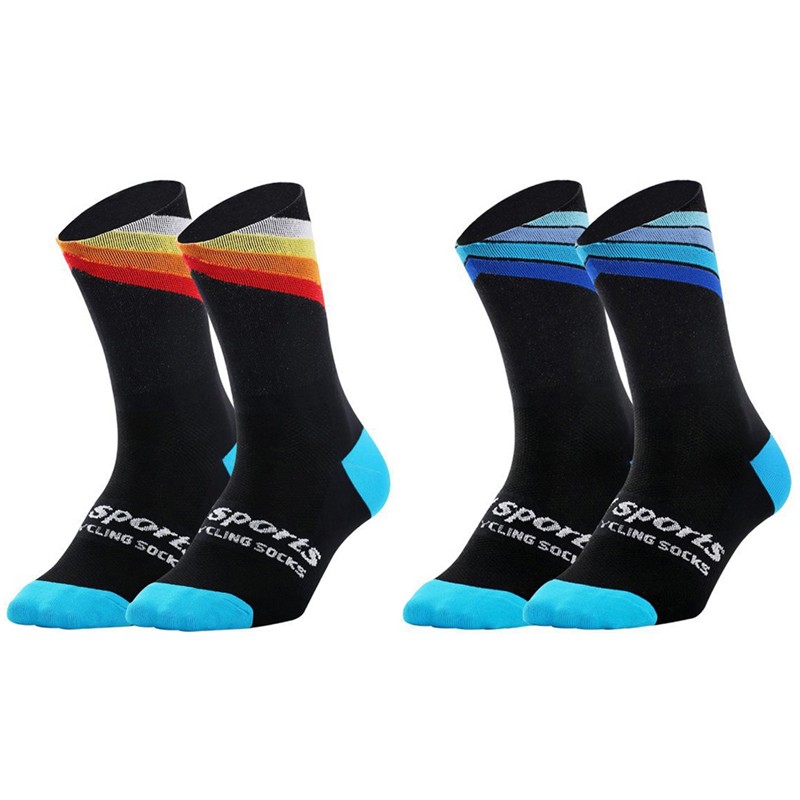 2Pairs Cycling Socks Riding Bicycle Bike Sports Ankle Socks XC MTB BMX Black