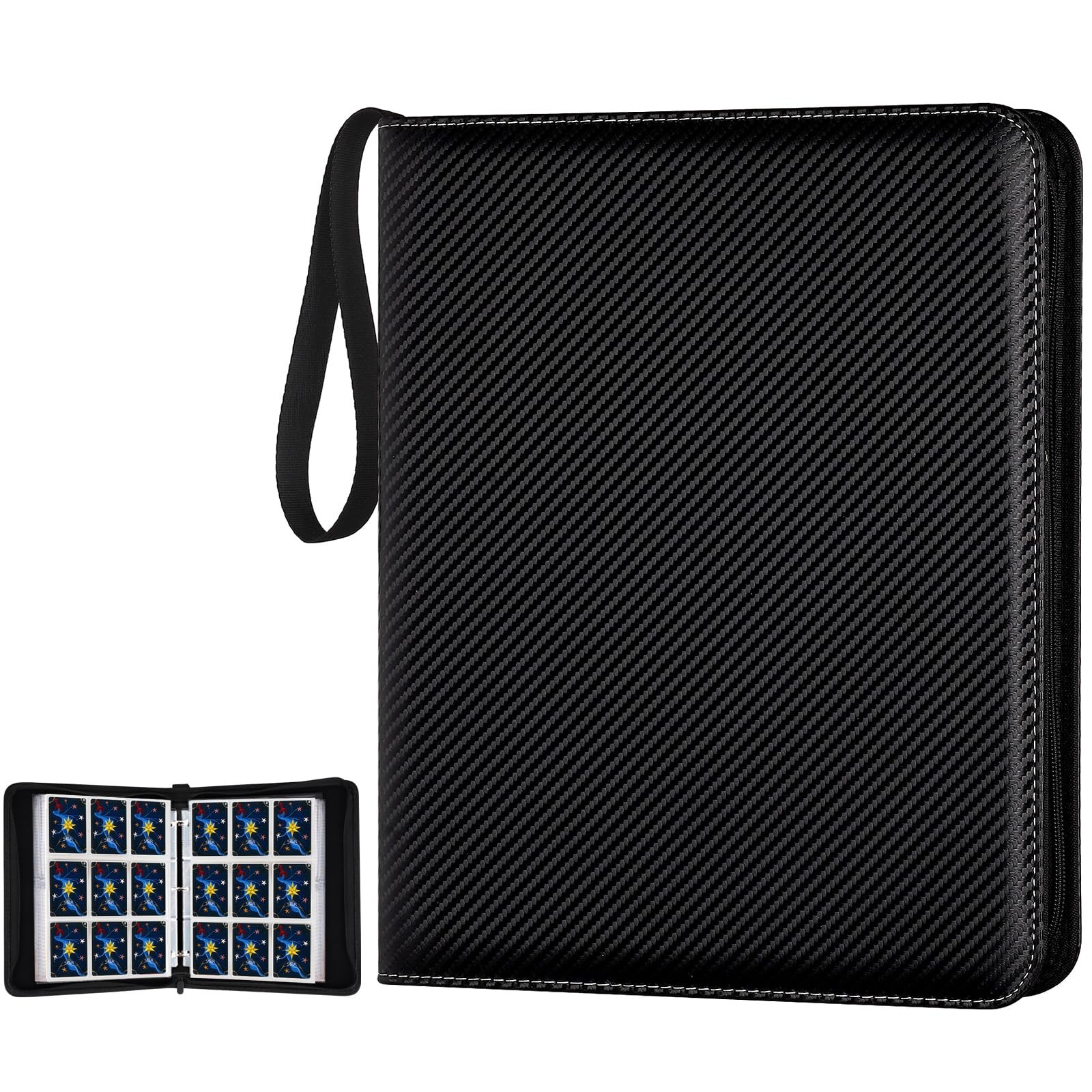 Trading Card Binder, 900 Pockets Card Binder, 9-Pocket Sided Pocket Sports Ca...