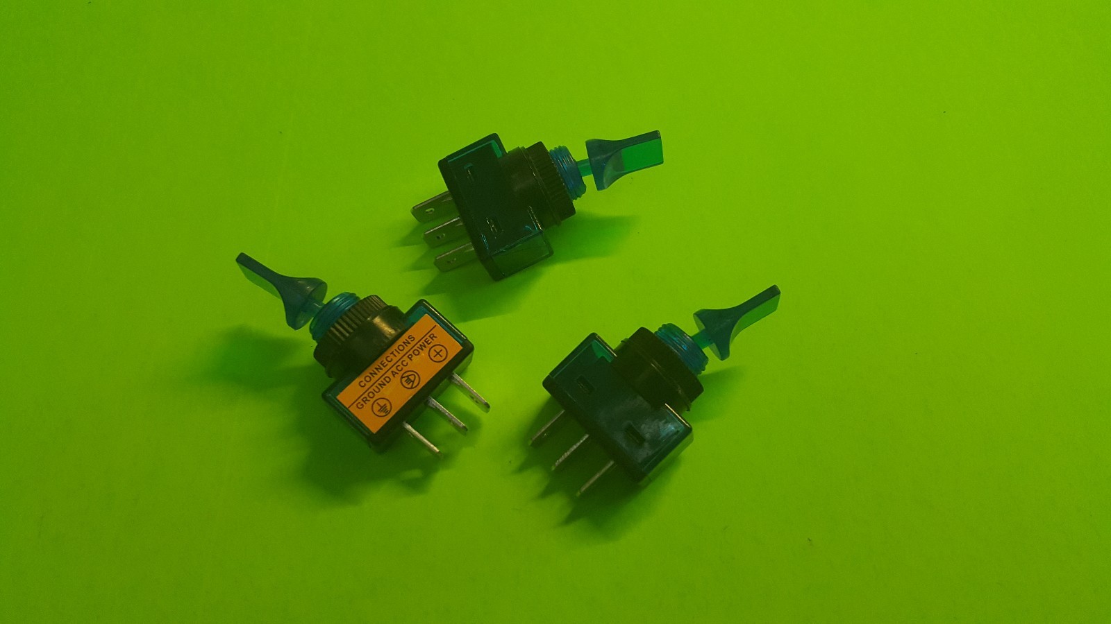 12VDC 20A Two Position ON/OFF SPST Mount Blue Light Toggle Switch - FAST SHIP