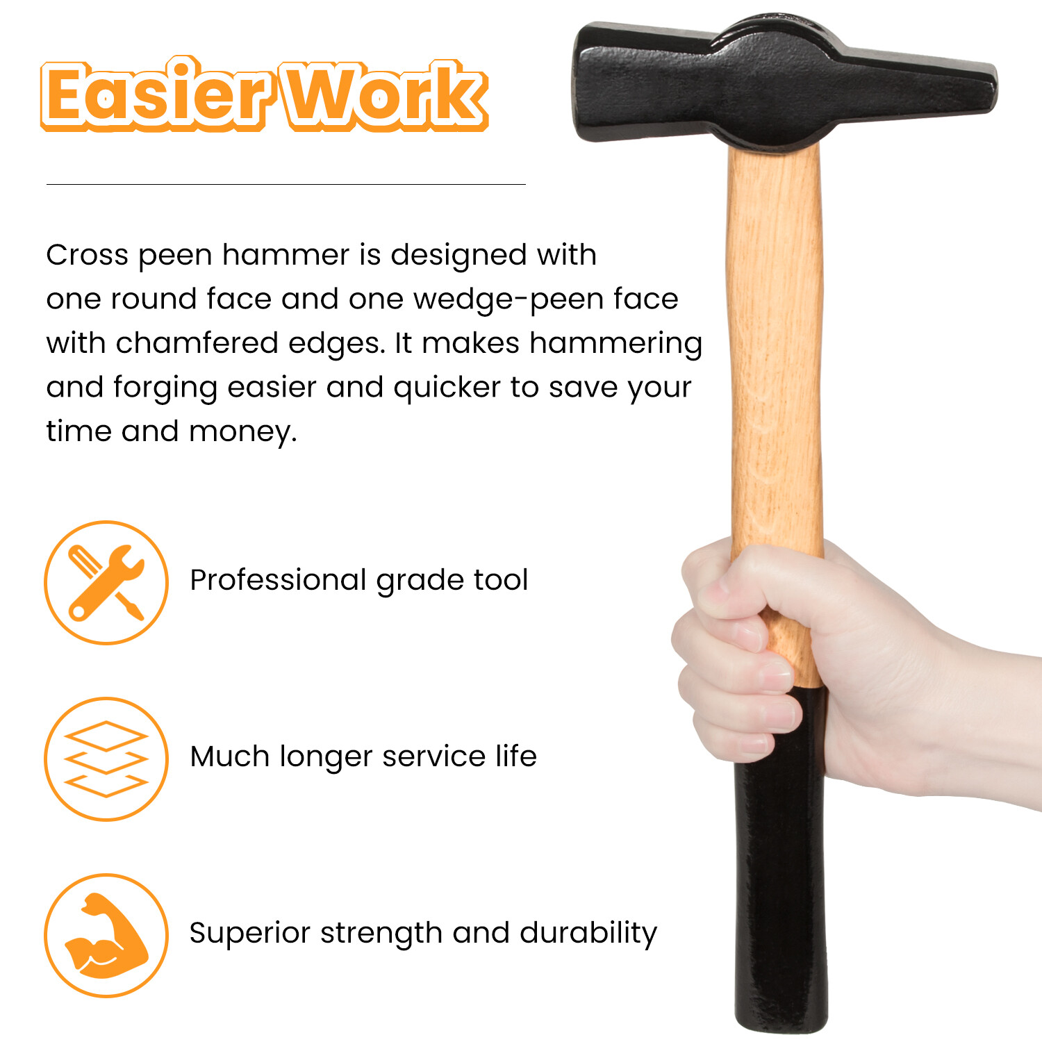 Blacksmiths Beginner Hammer 0000811-1000 Knife Making Metalworking Forge Tool