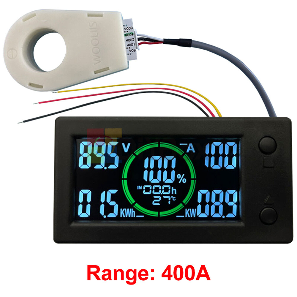 DC0-300V 50A/100A/200A/400A Bluetooth Voltage Current Power Energy Coulomb Meter