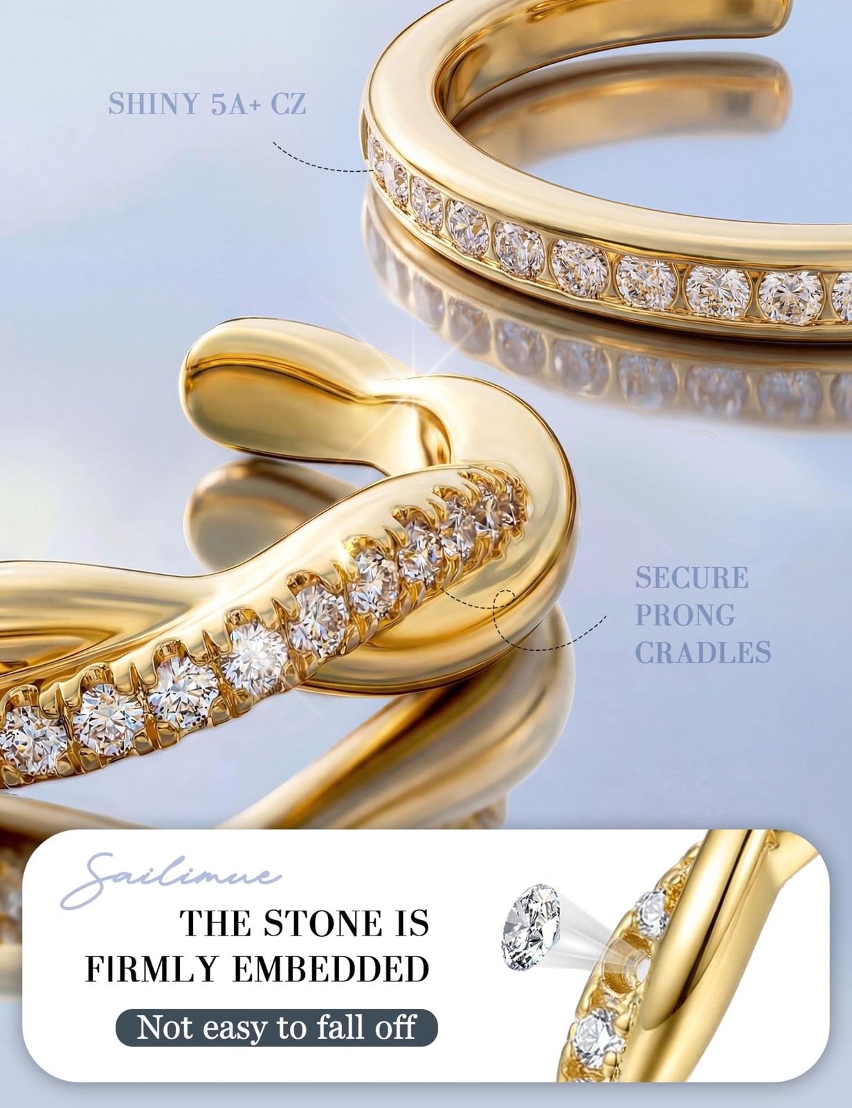 sailimue Gold Filled Toe Rings for Women Non Tarnish Adjustable Silver Ring |...