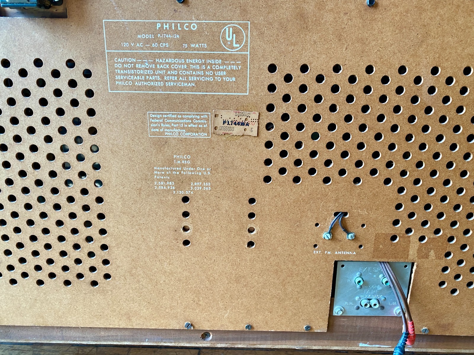 Mid Century Stereo Record Console by Philco
