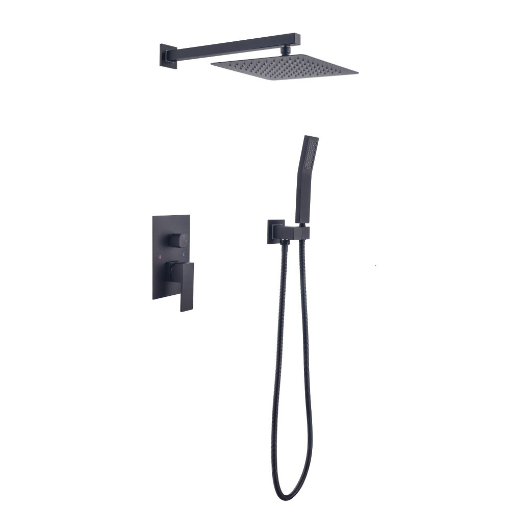 10 Inch Shower Head Bathroom Luxury Rain Mixer Shower Complete Combo Set Wall