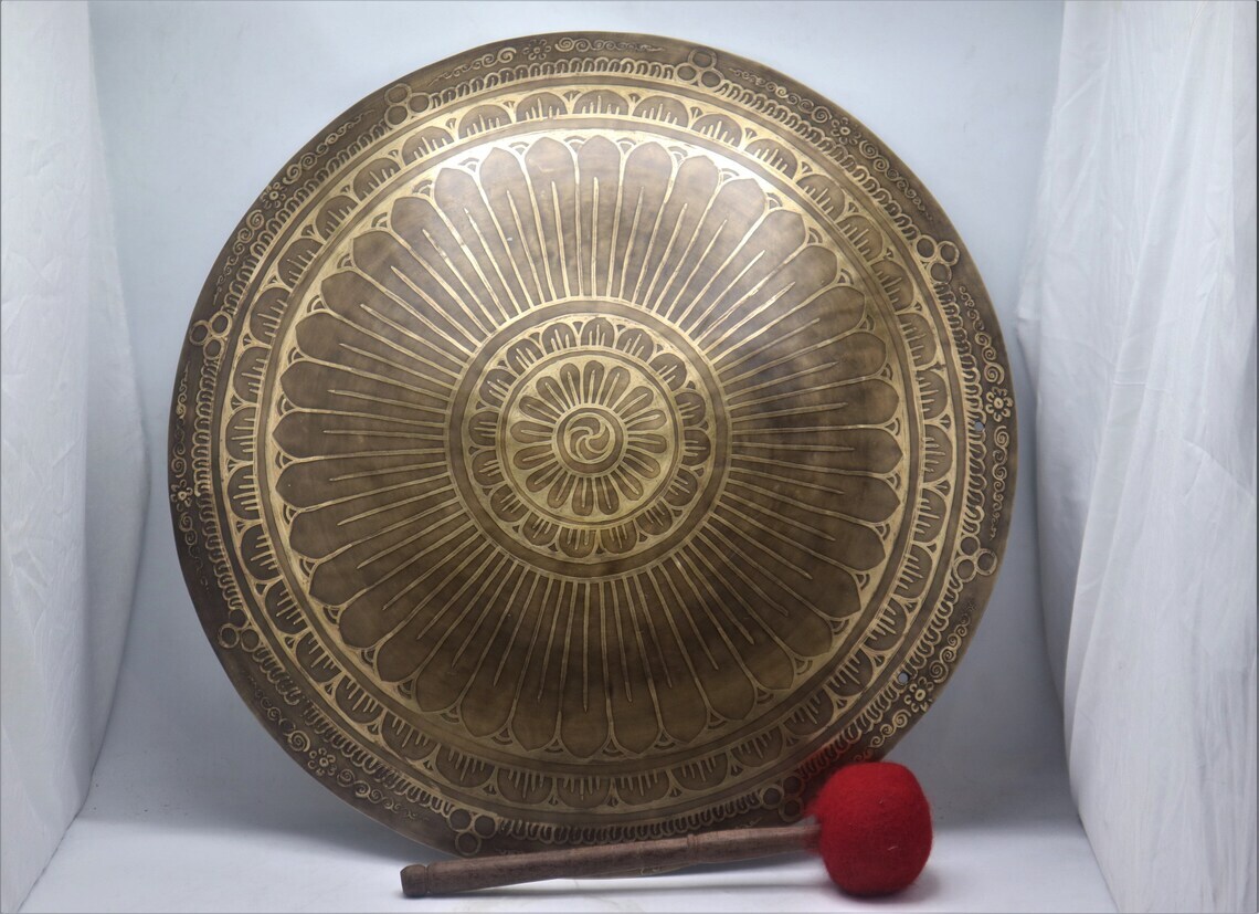 🌟 Hand Carved Handmade Gong - Tibetan Temple Gong - Available in various sizes-