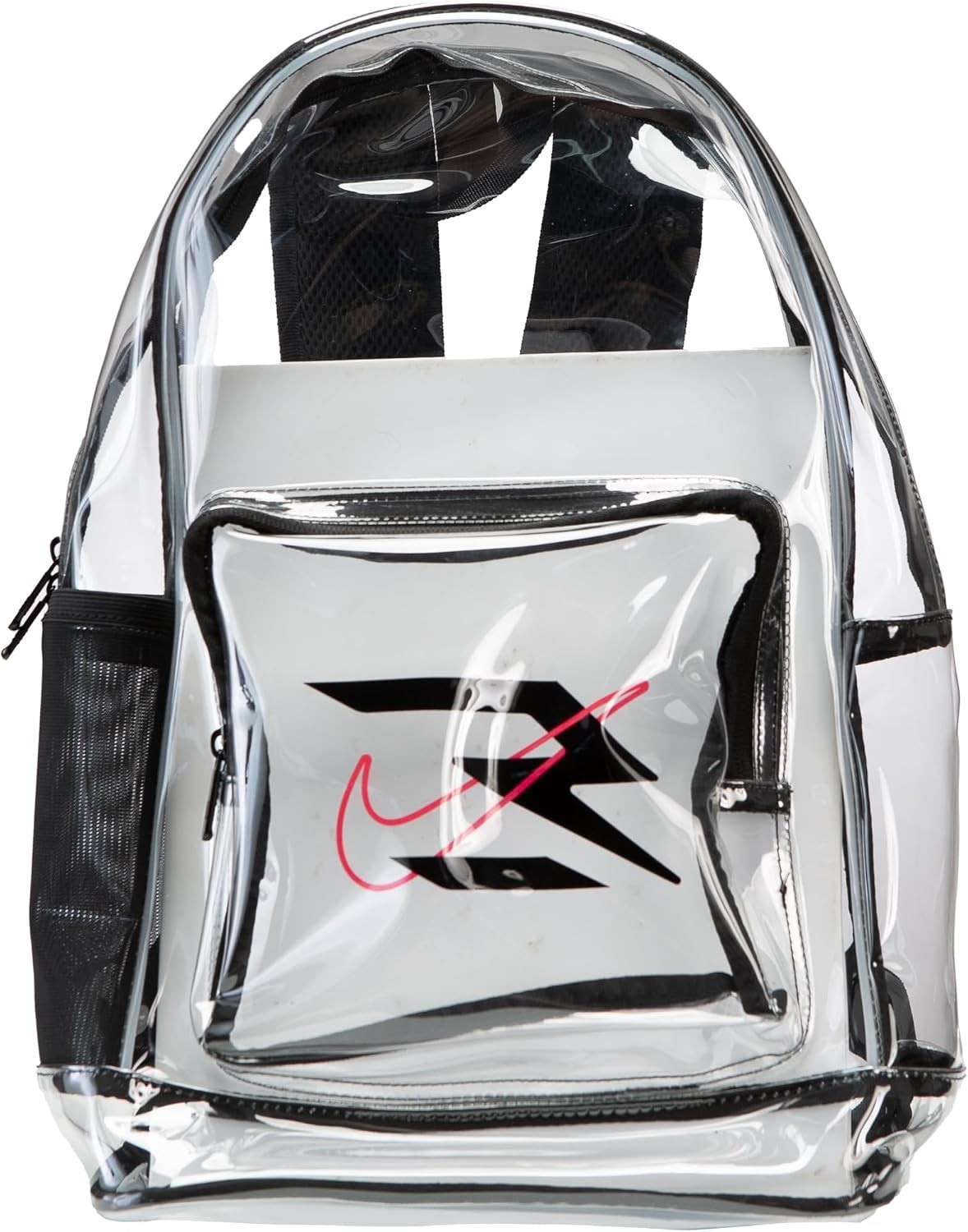 NEW Nike 3 Brand Clear Transparent Backpack - Red / Black (18" x 12" x 6")