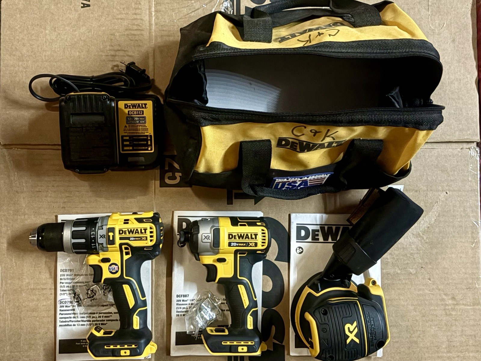 DEWALT 20V Max XR Brushless 3 Tool Combo Kit (DCD796, DCF887, and DCW210)