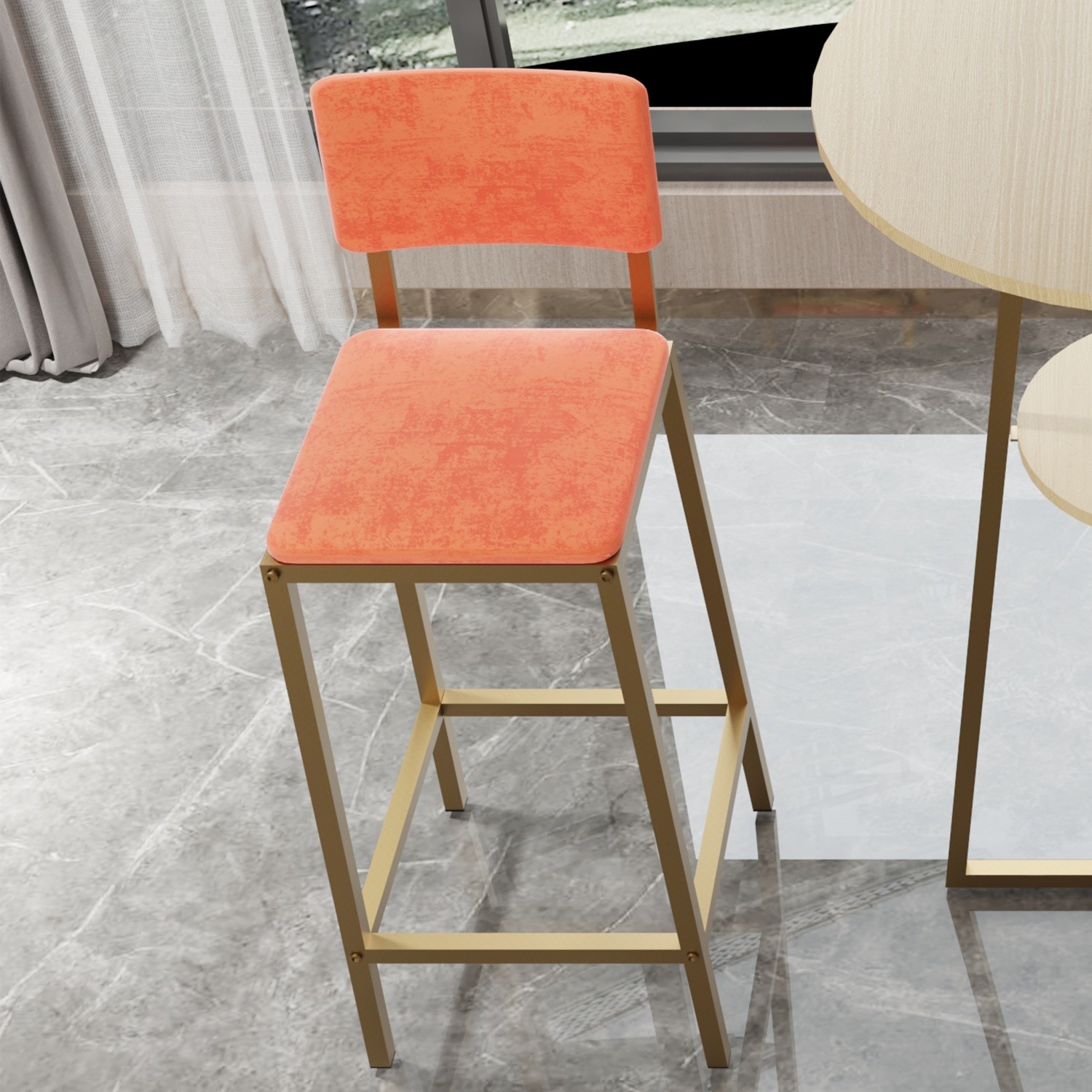3 Piece Bar Table Set Counter Height Kitchen Round Dining Table w/ 2 Bar Chairs