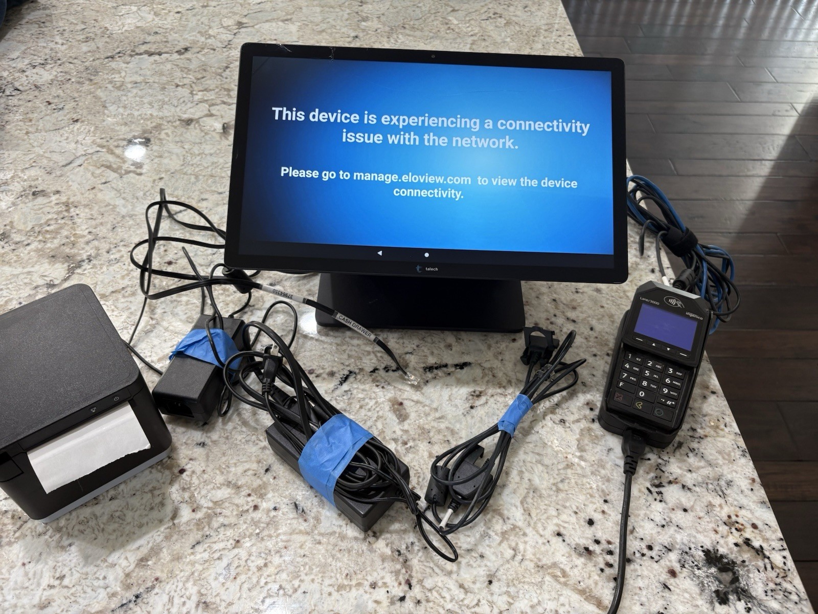 Elo Android Touchscreen POS Terminal w/ Talech, Star Printer, Card Reader.