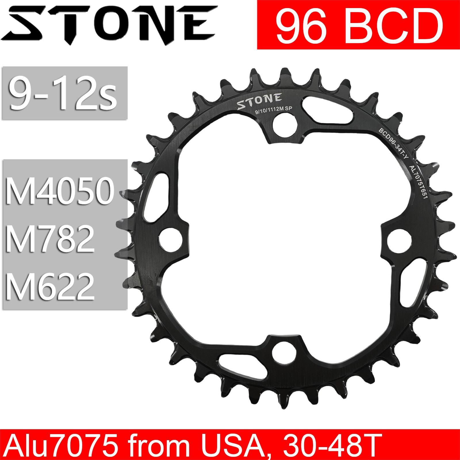 Stone Chainring Round 96BCD for Shimano Alivio M782 M4000 M4050 M612 XTC820