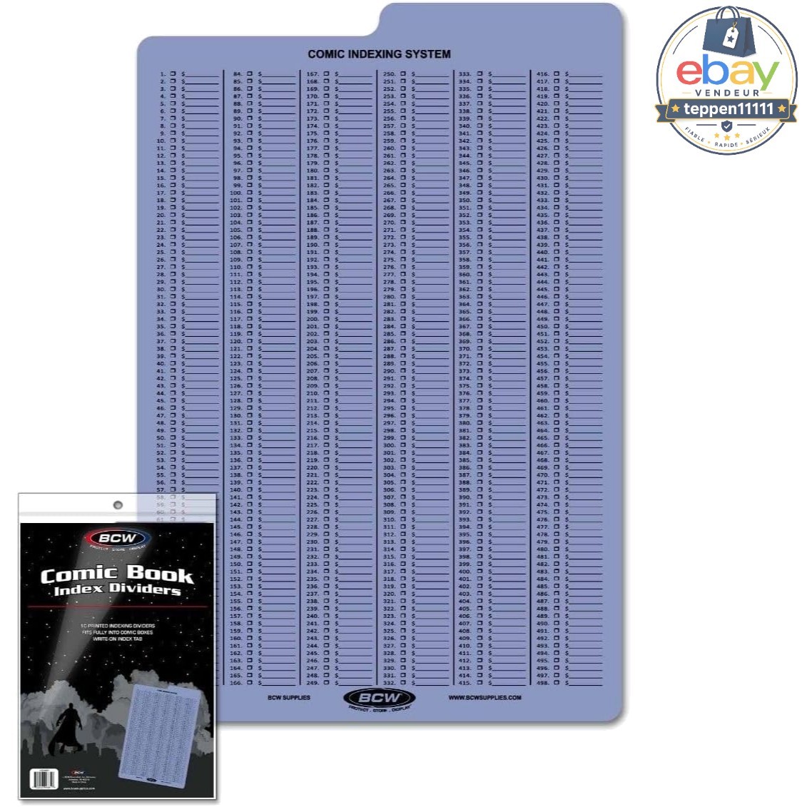 Comic Book Dividers Acid-Free Storage Fits Comic Boxes 10 Count