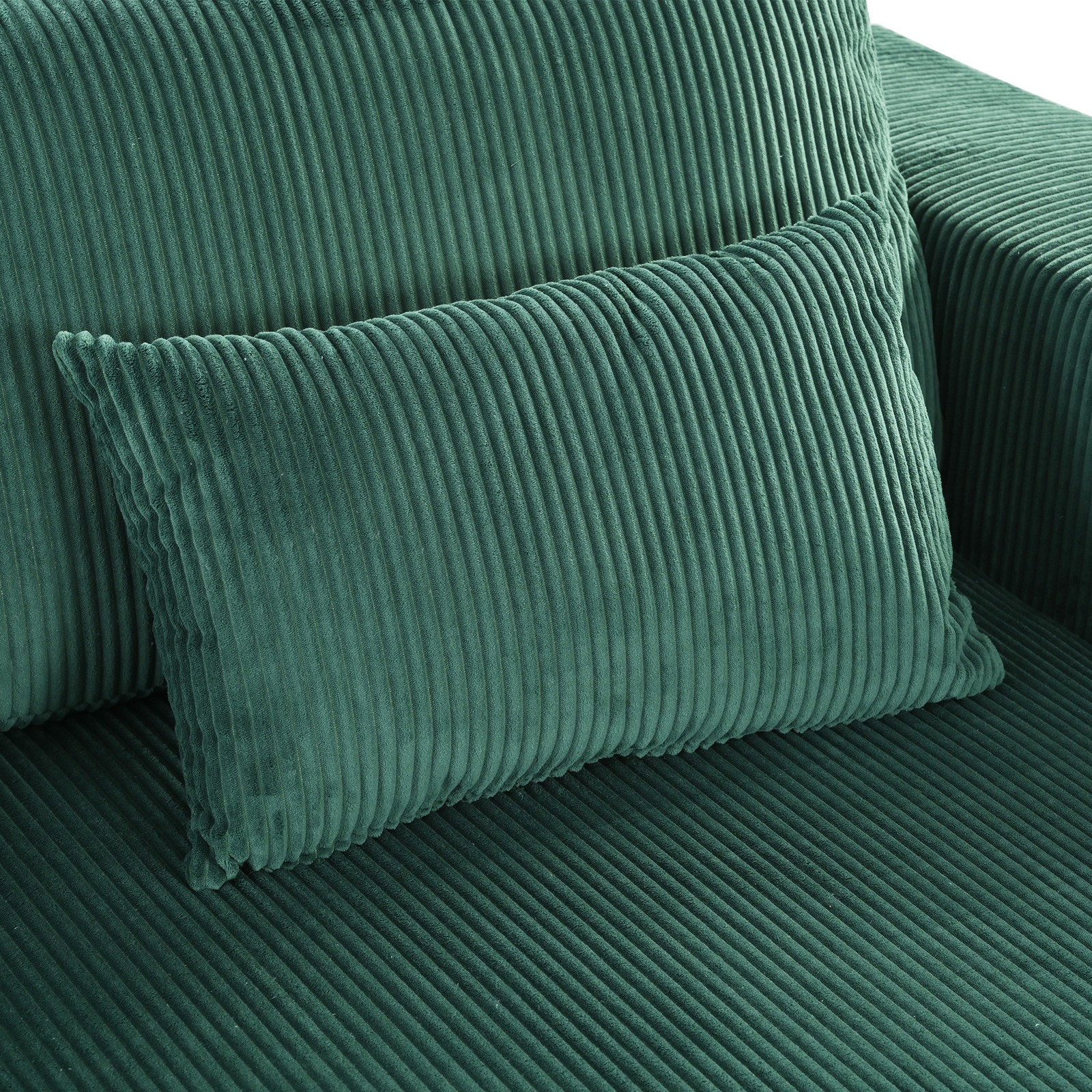 U_Style Corduroy Double Sofa Bed with 2 Pillows, Perfect for Living Rooms, Apar