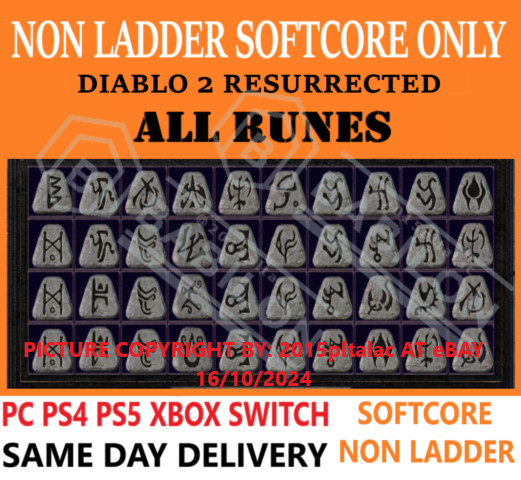 NON LADDER ALL RUNES DIABLO 2 RESURRECTED ITEMS D2R ✅ PC PS4 PS5 XBOX SWITCH ✅