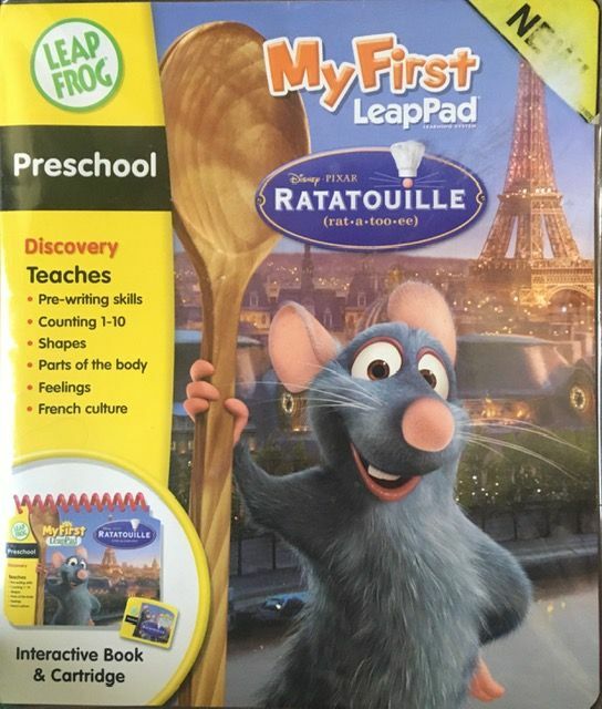 Leap Frog Interactive Book & Cartridge- My First Leap Pad - Ratatouille - Sealed