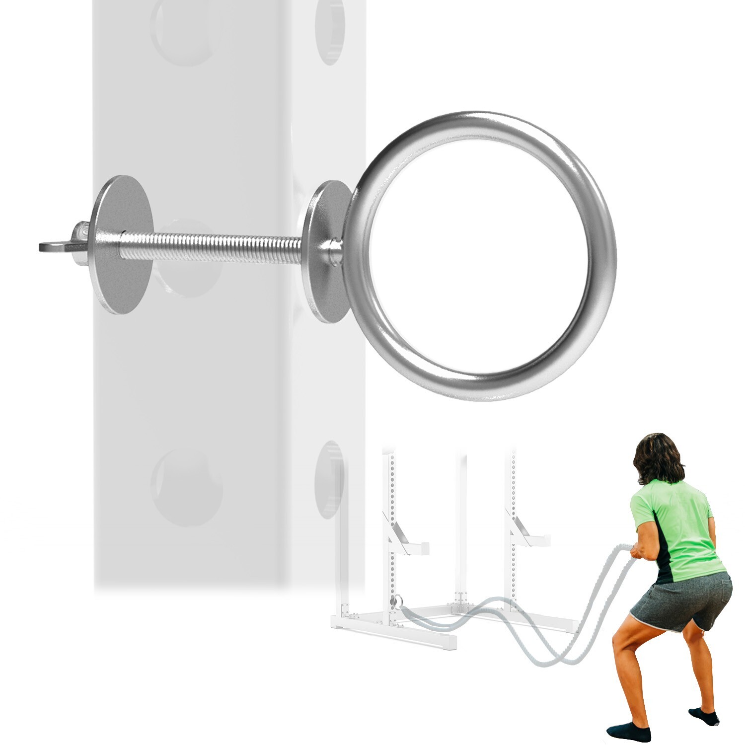 Stainless Steel Battle Rope Anchor for Squat Racks Fit for 1-Inch & 5/8-Inch
