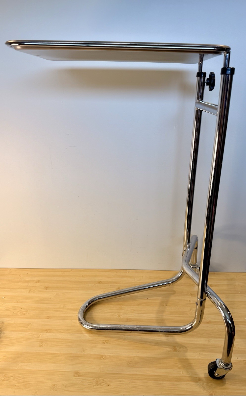 MAYO STAND STAINLESS STEEL DOUBLE POST WITH REMOVEABLE TRAY