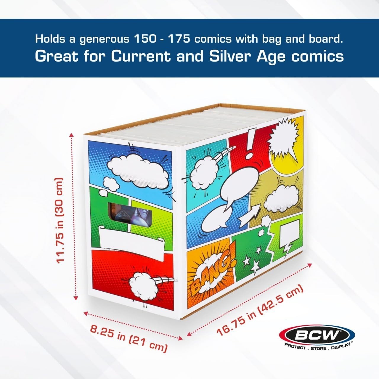 Durable Stackable Comic Storage Box, Classic Design for Current & Silver Age