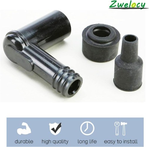 Resistor Spark Plug Caps (2-Pack) – 5K Ohm, 14mm Thread, 90° Angle – Fits Mot