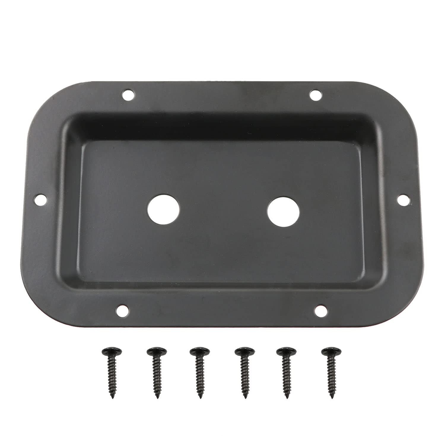 ZZHXSM Black Metal Dual 1/4 Inch Jack Plate with Mounting Screws for Guitar...