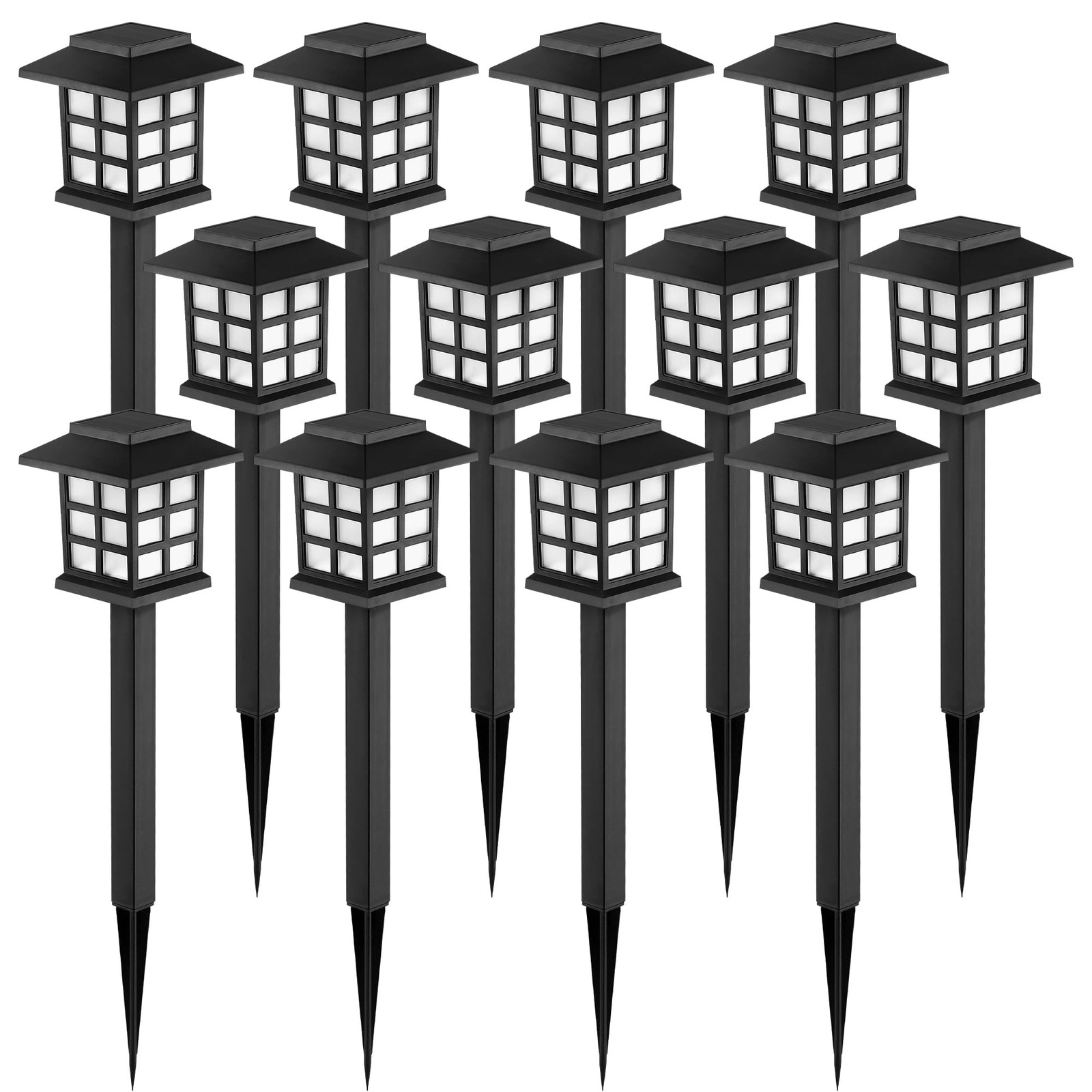 Solar Outdoor Lights 12 Pack LED Waterproof Walkway GIGALUMI Maintain Hours